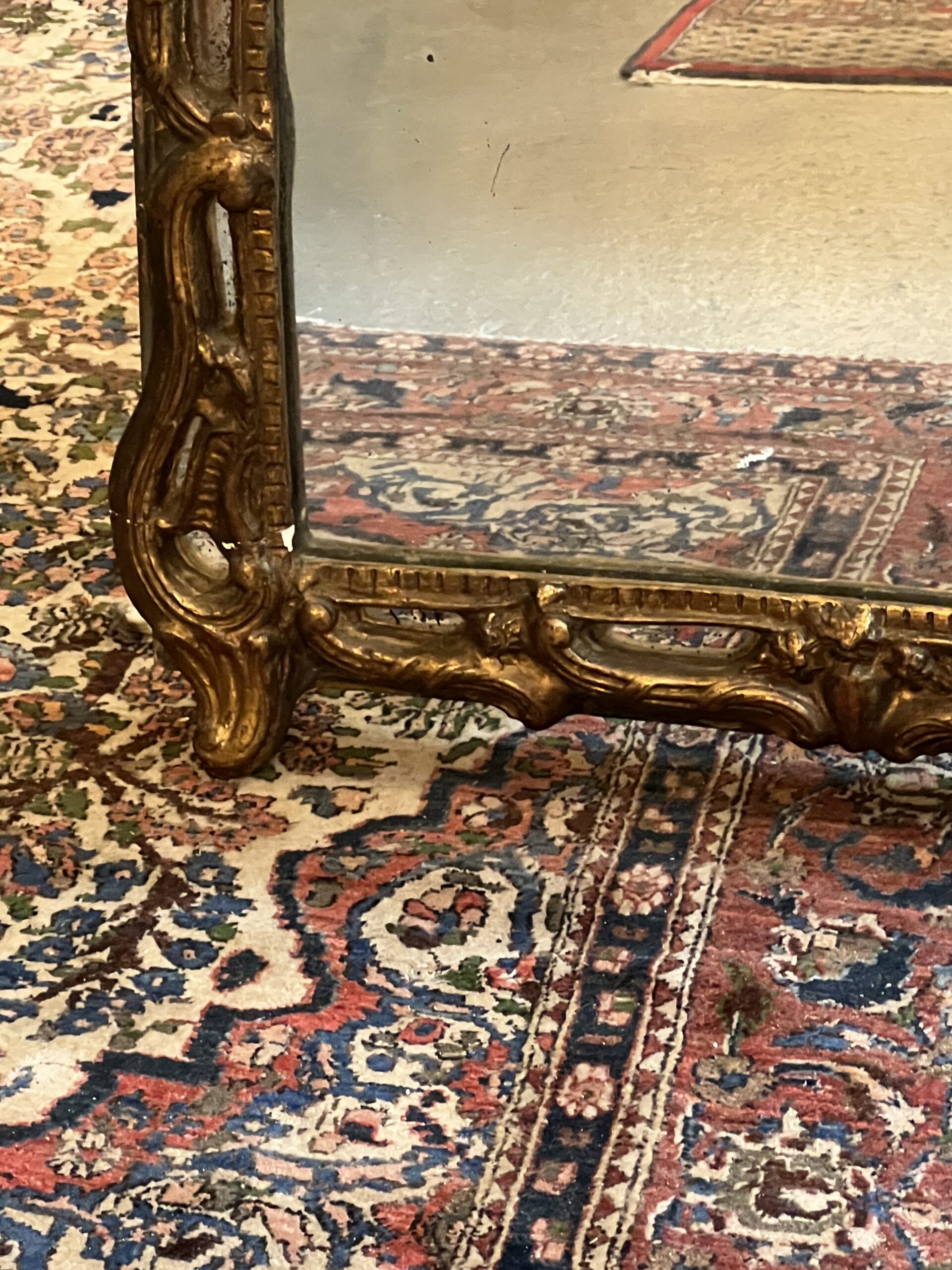 Très beau miroir à pareclose en bois sculpté époque 17e siècle, 103 x 70 cm – Image 7