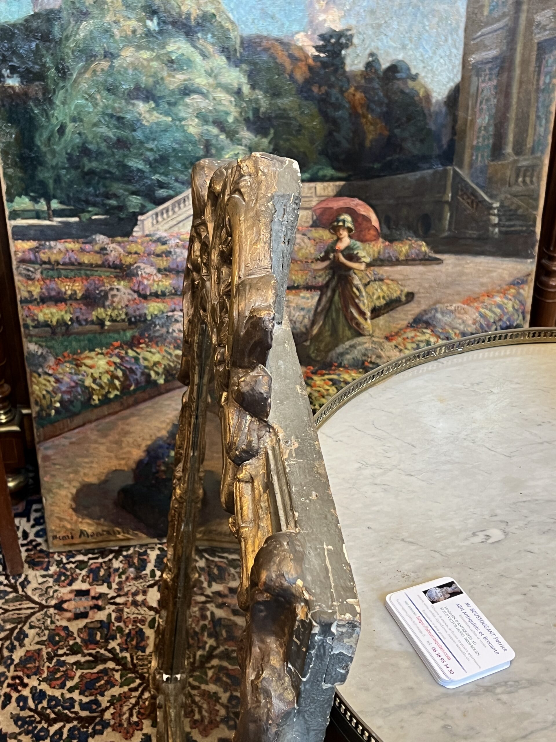 Très beau miroir à pareclose en bois sculpté époque 17e siècle, 103 x 70 cm