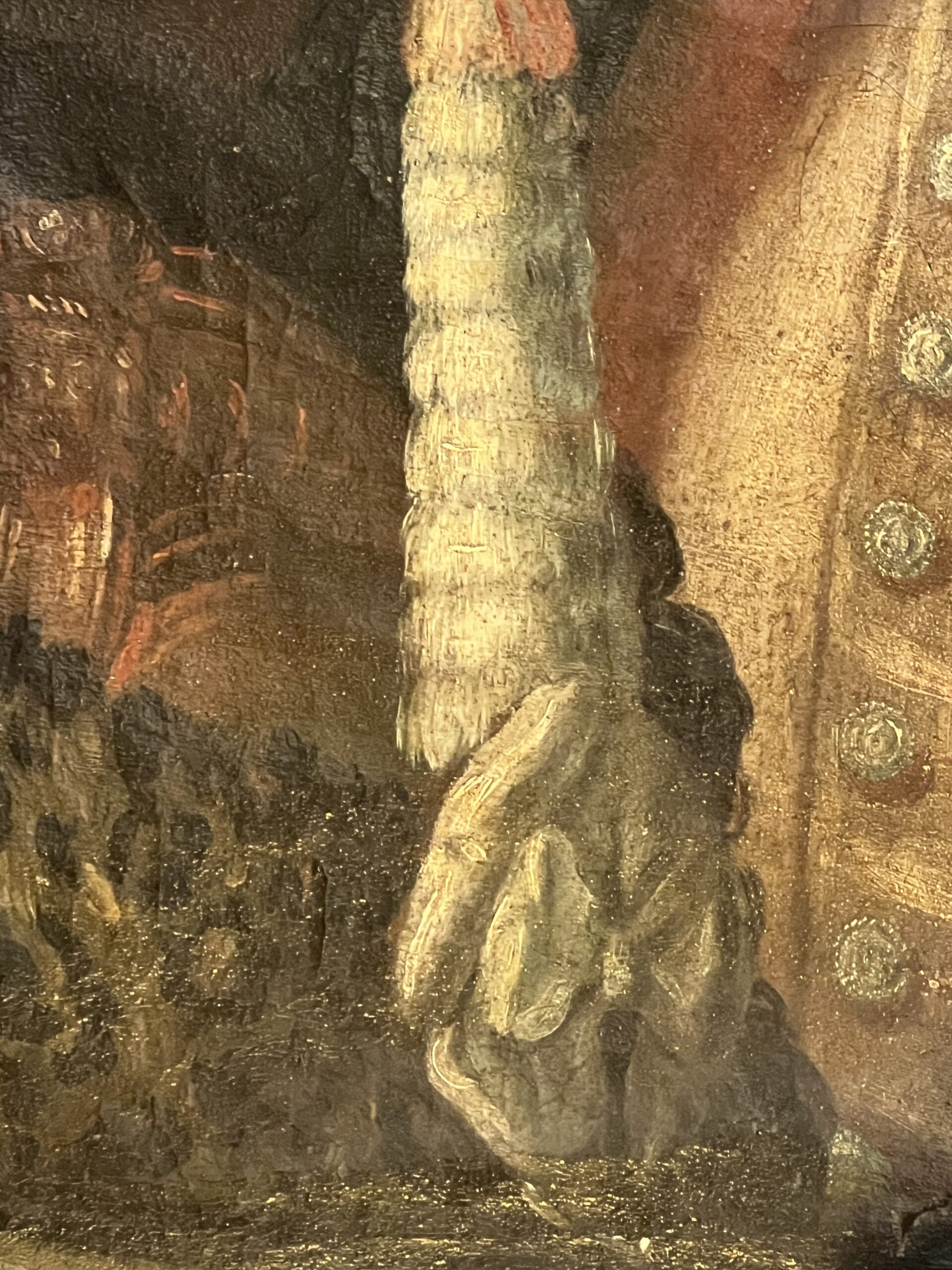 Grande huile sur toile, tableau huile sur toile d'un officier de Dauphin, époque 18e siècle – Image 8
