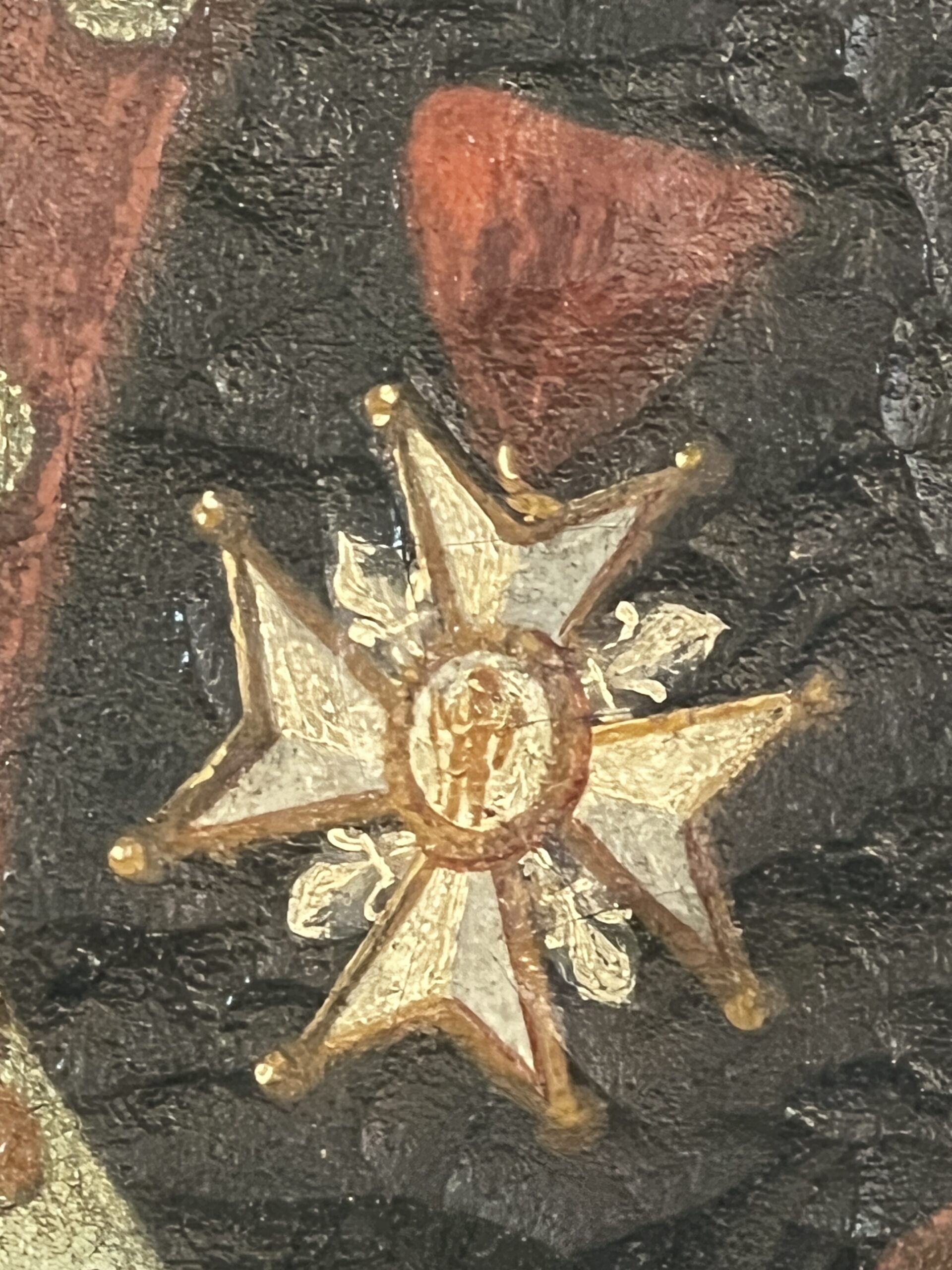 Grande huile sur toile, tableau huile sur toile représentant d'un officier, époque 17e siècle