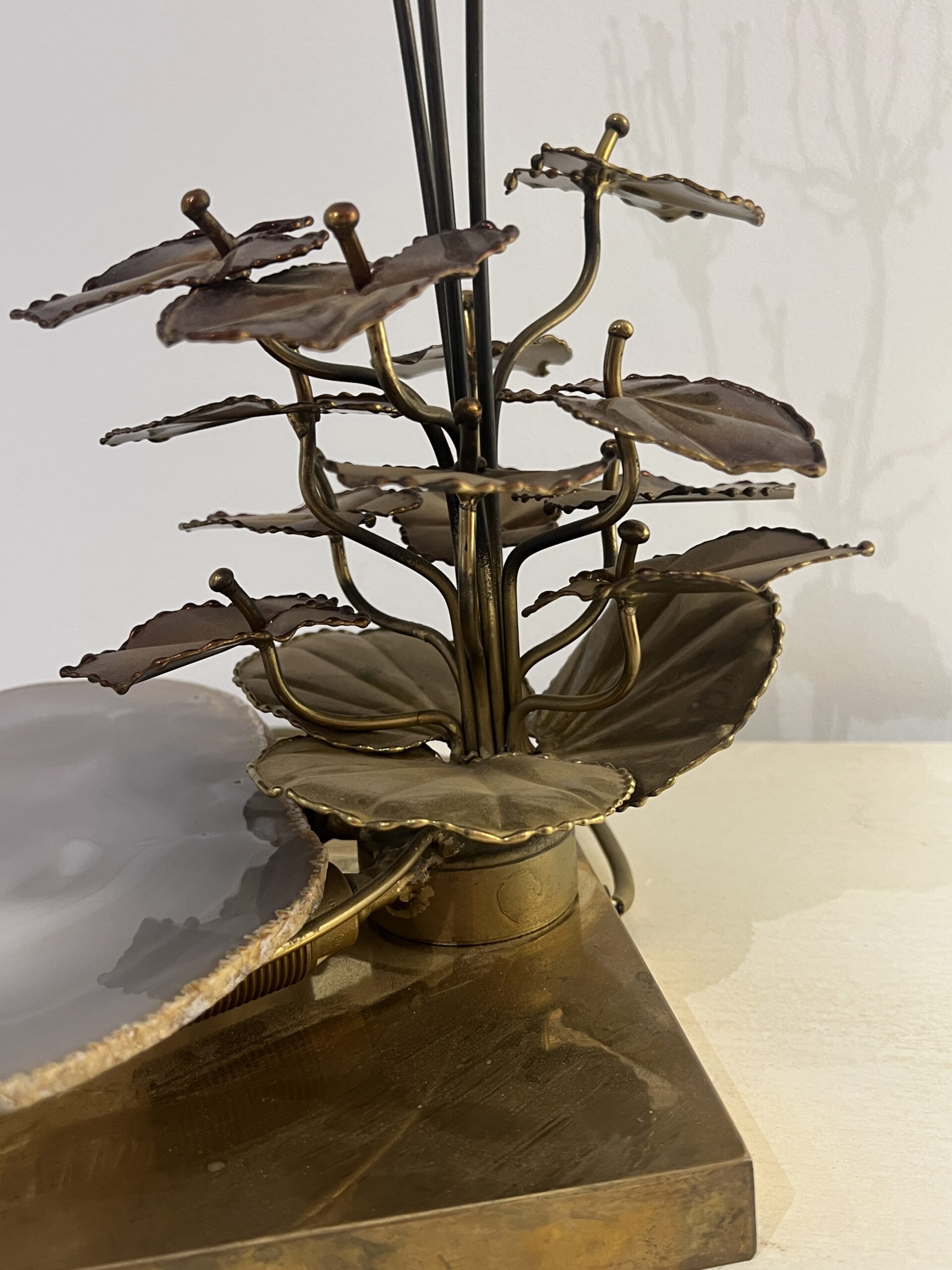 Lampe Sculpturale, structure en laiton et plaque en Agate par Henri Fernandez, France, 1970s – Image 16