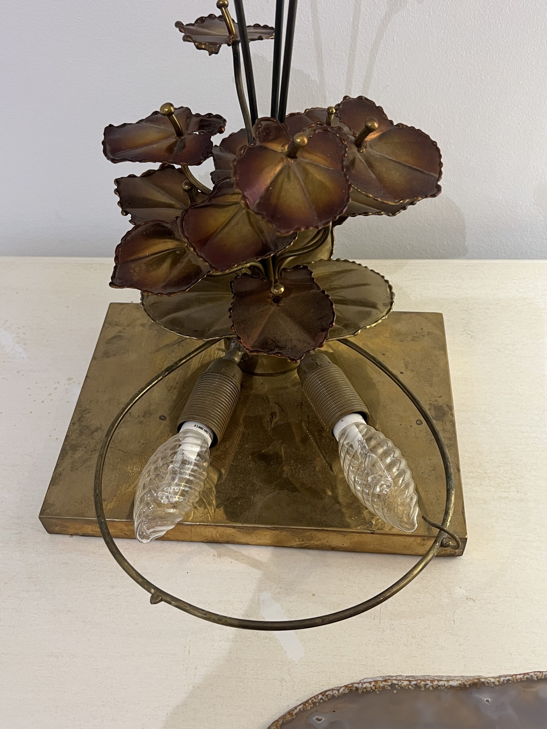 Lampe Sculpturale, structure en laiton et plaque en Agate par Henri Fernandez, France, 1970s – Image 20