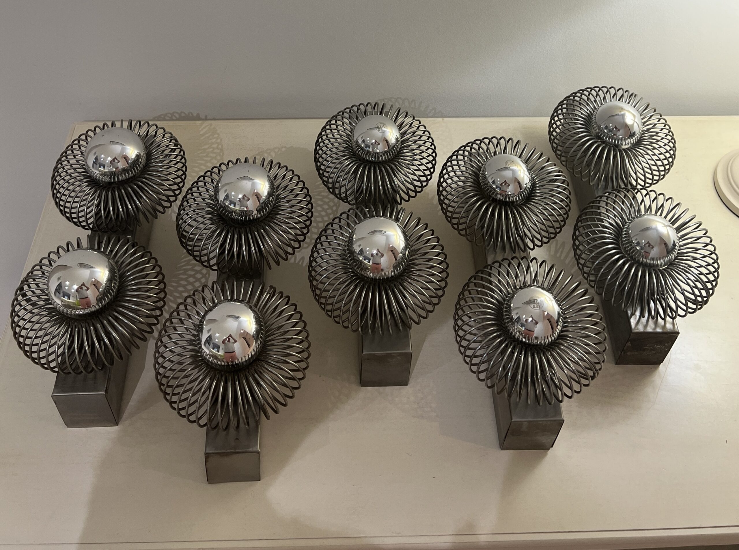 Ensemble de 5 appliques doubles à ressort de Andréa Lazzari vintage 1960