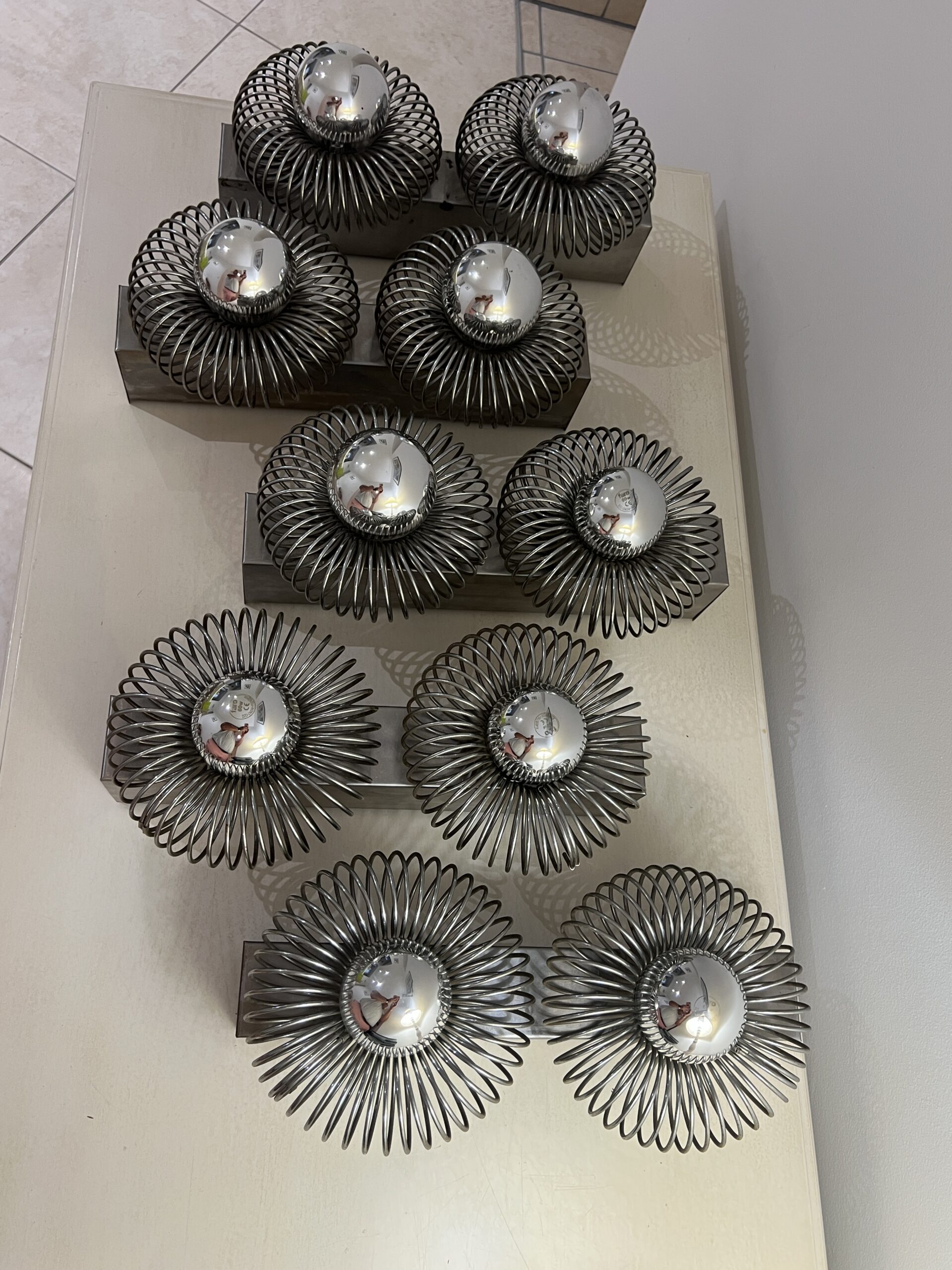 Ensemble de 5 appliques doubles à ressort de Andréa Lazzari vintage 1960