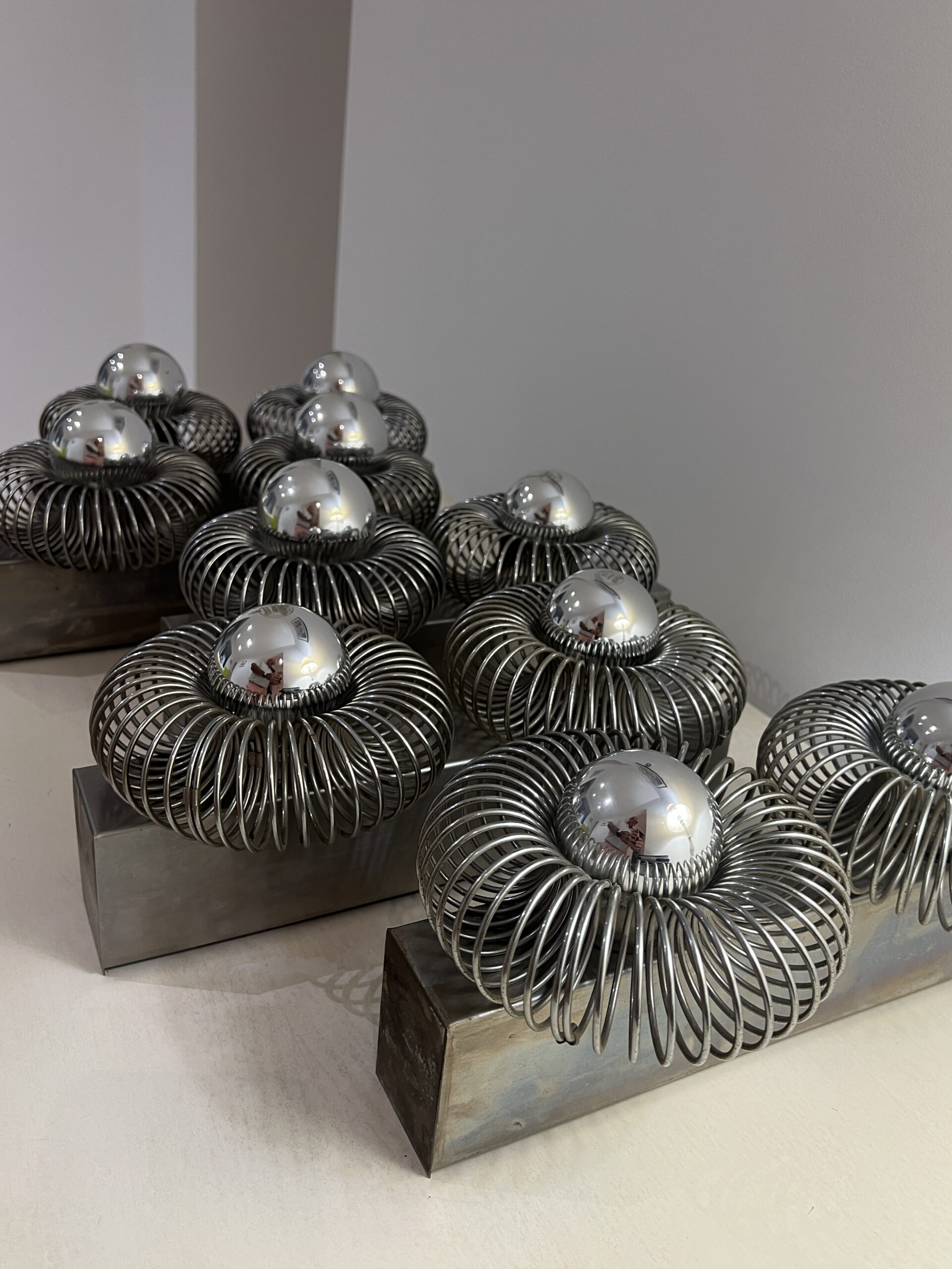 Ensemble de 5 appliques doubles à ressort de Andréa Lazzari vintage 1960 – Image 5