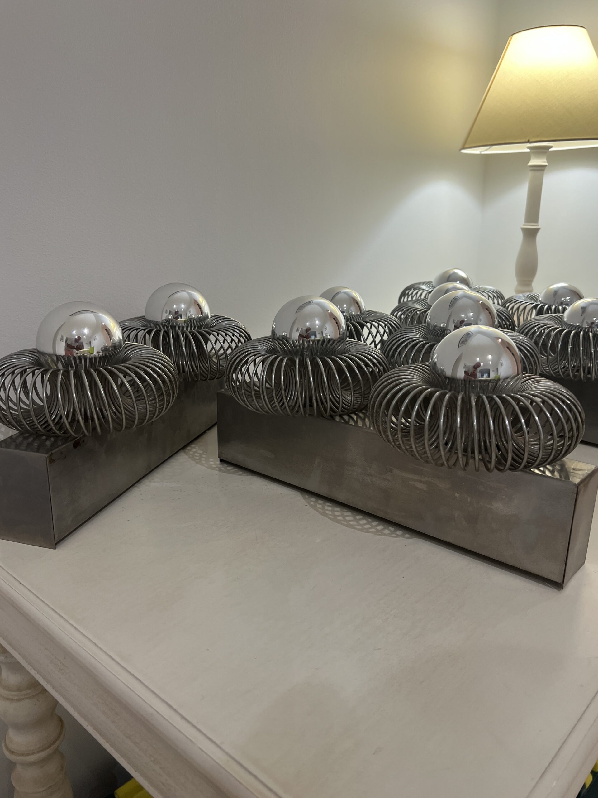 Ensemble de 5 appliques doubles à ressort de Andréa Lazzari vintage 1960