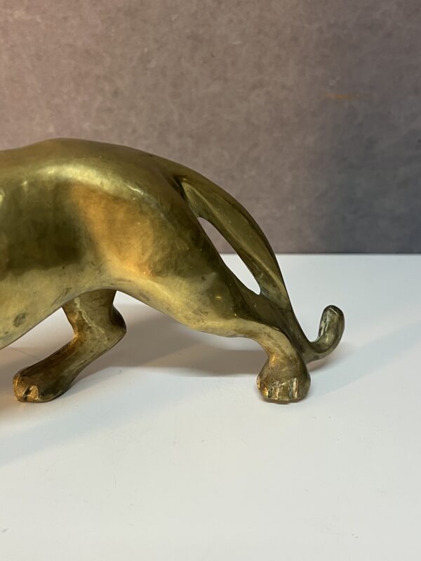 Sculpture d'un tigre en bronze ou laiton doré des années 1970, fabrication Française – Image 6