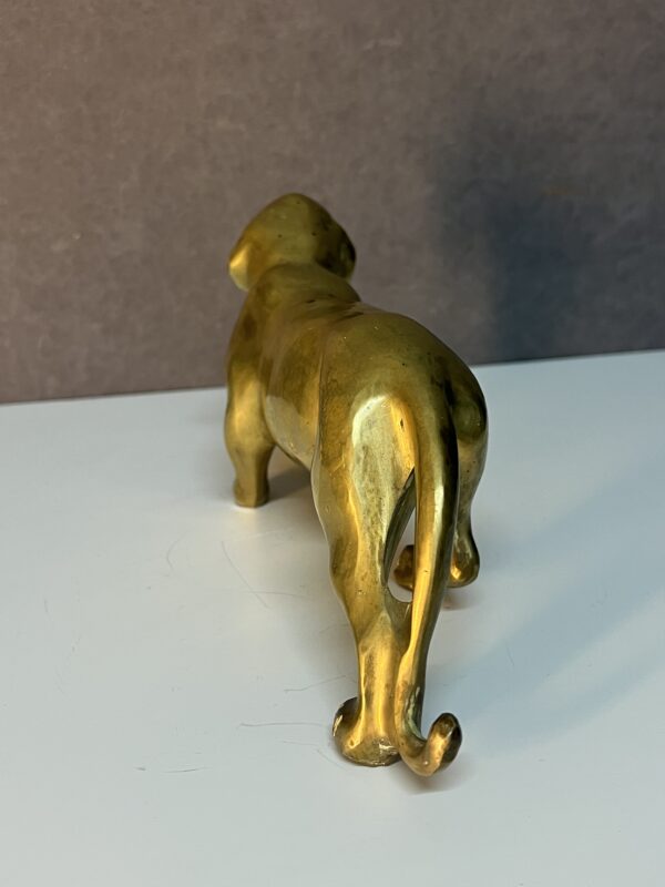 Sculpture d'un tigre en bronze ou laiton doré des années 1970, fabrication Française – Image 12