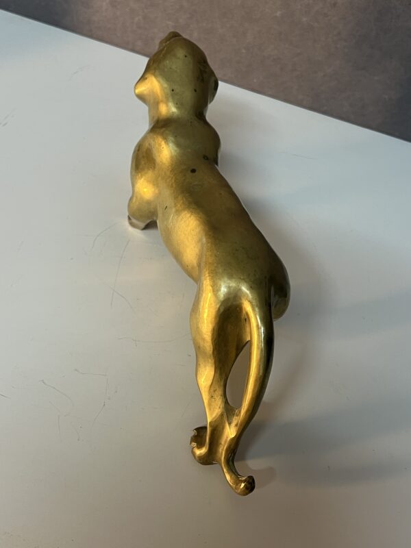 Sculpture d'un tigre en bronze ou laiton doré des années 1970, fabrication Française – Image 14