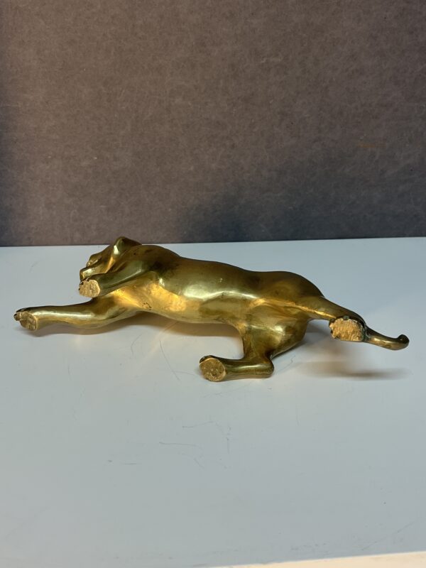 Sculpture d'un tigre en bronze ou laiton doré des années 1970, fabrication Française – Image 15