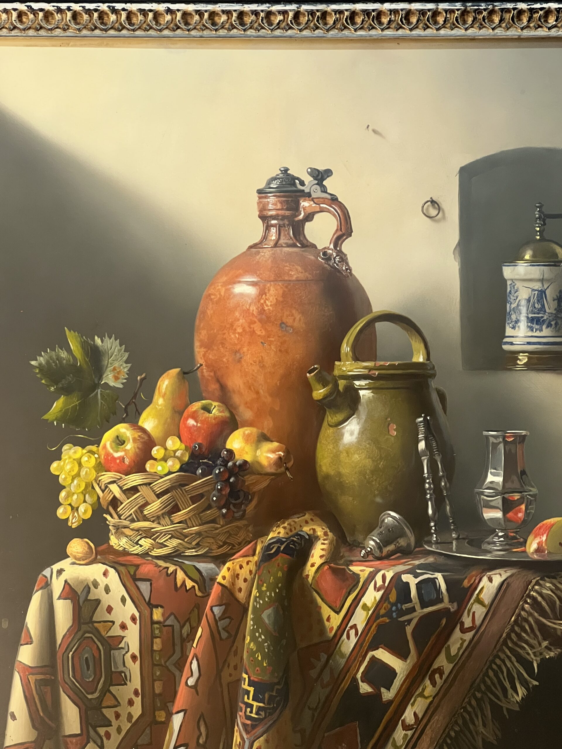 Pierre RASER " 1953 " peinture sur cuivre représentant une nature morte avec un vrai réalisme
