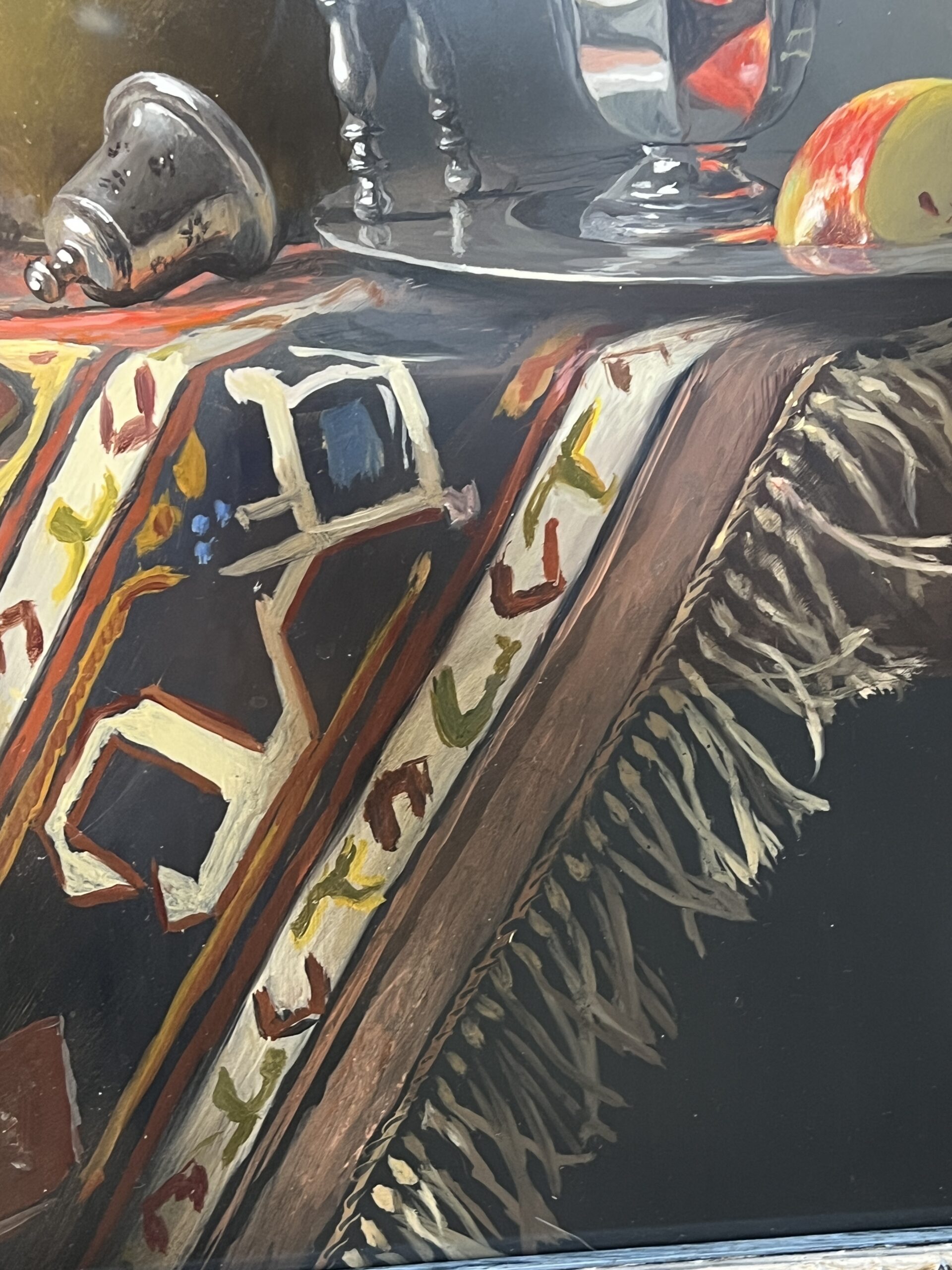 Pierre RASER " 1953 " peinture sur cuivre représentant une nature morte avec un vrai réalisme