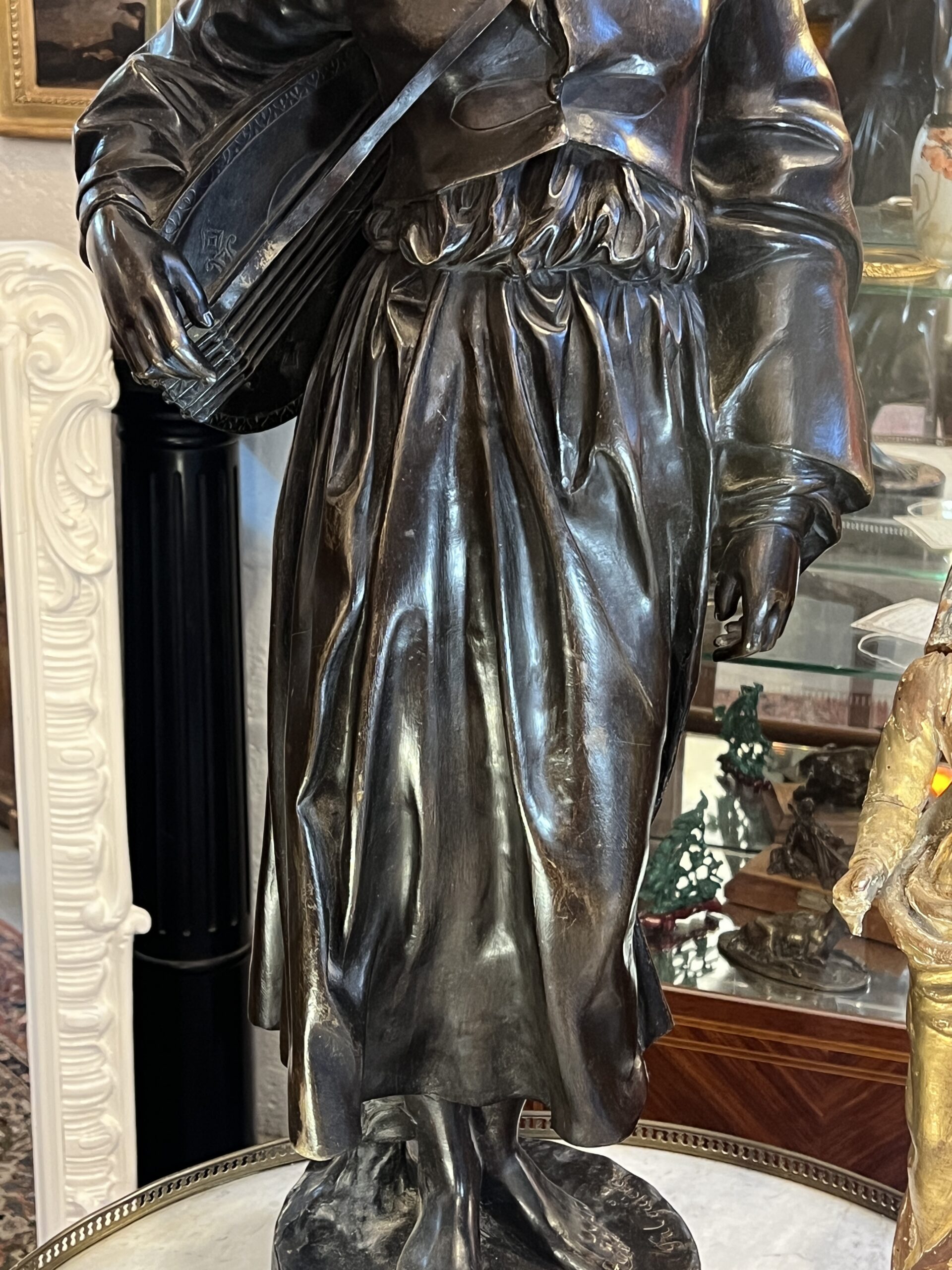 Grande sculpture de Alexandre Falguière ( 1831-1900 ) intitulée " Mignon " hauteur 87 cm – Image 5