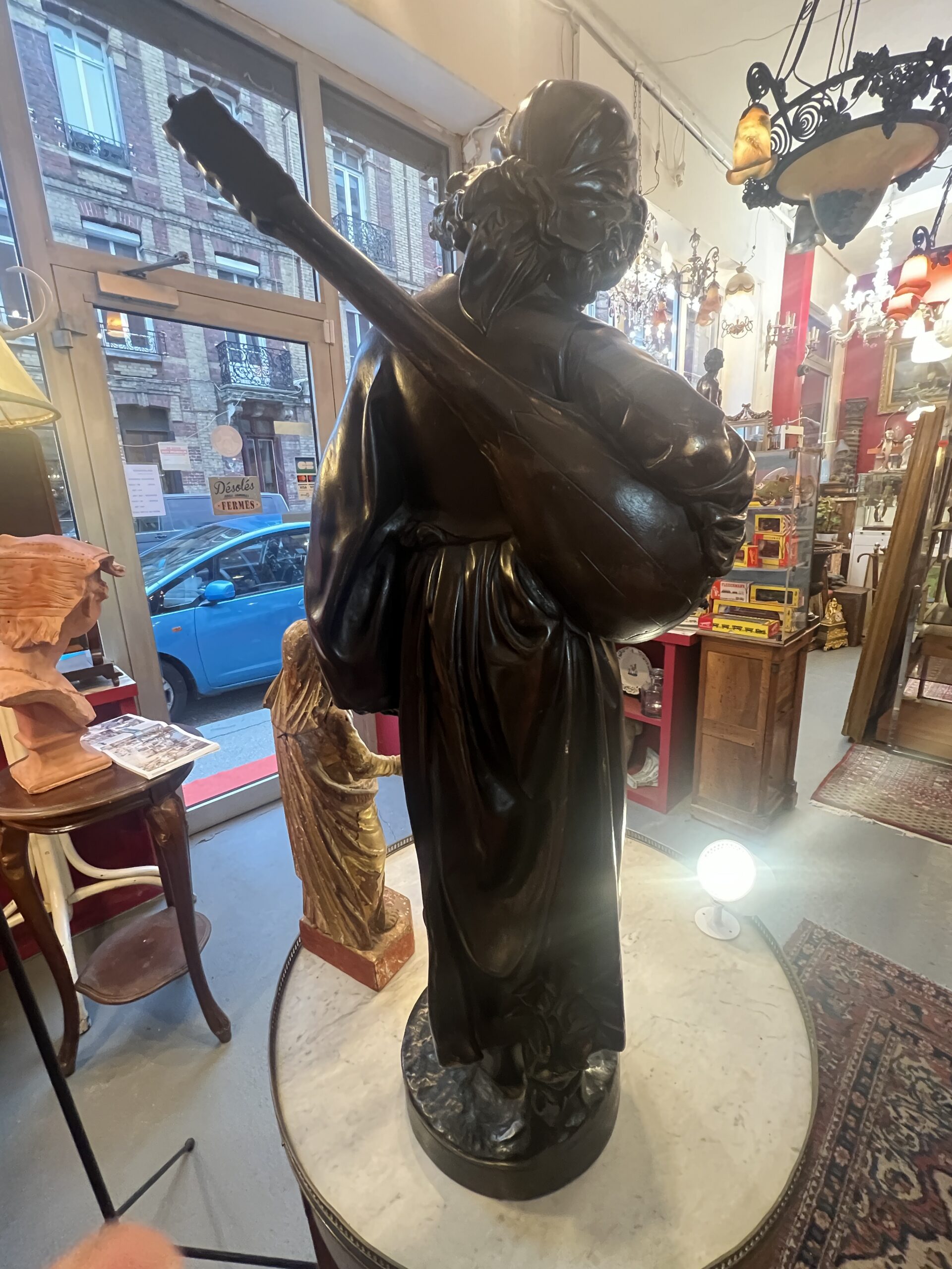 Grande sculpture de Alexandre Falguière ( 1831-1900 ) intitulée " Mignon " hauteur 87 cm – Image 13