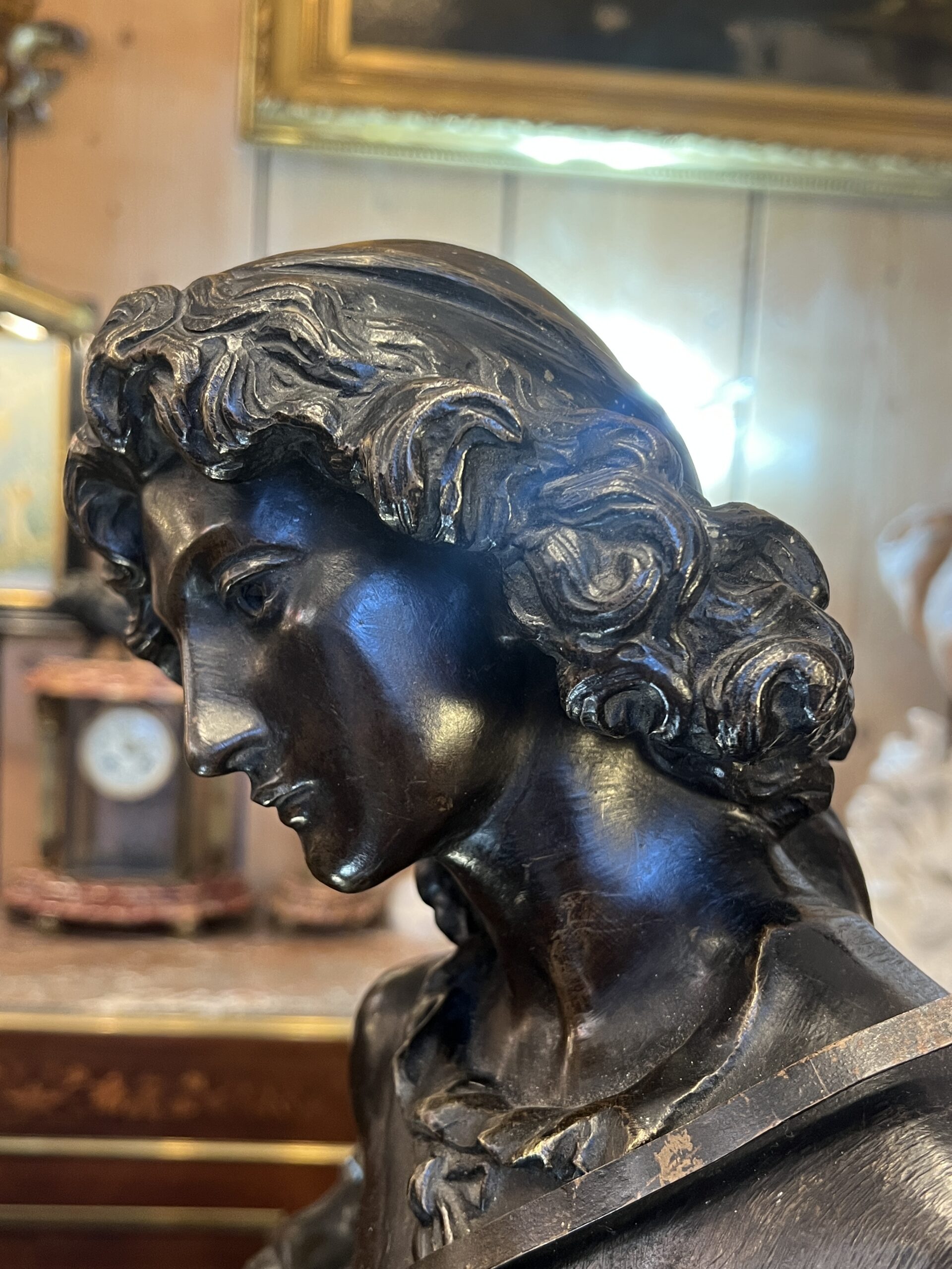 Grande sculpture de Alexandre Falguière ( 1831-1900 ) intitulée " Mignon " hauteur 87 cm