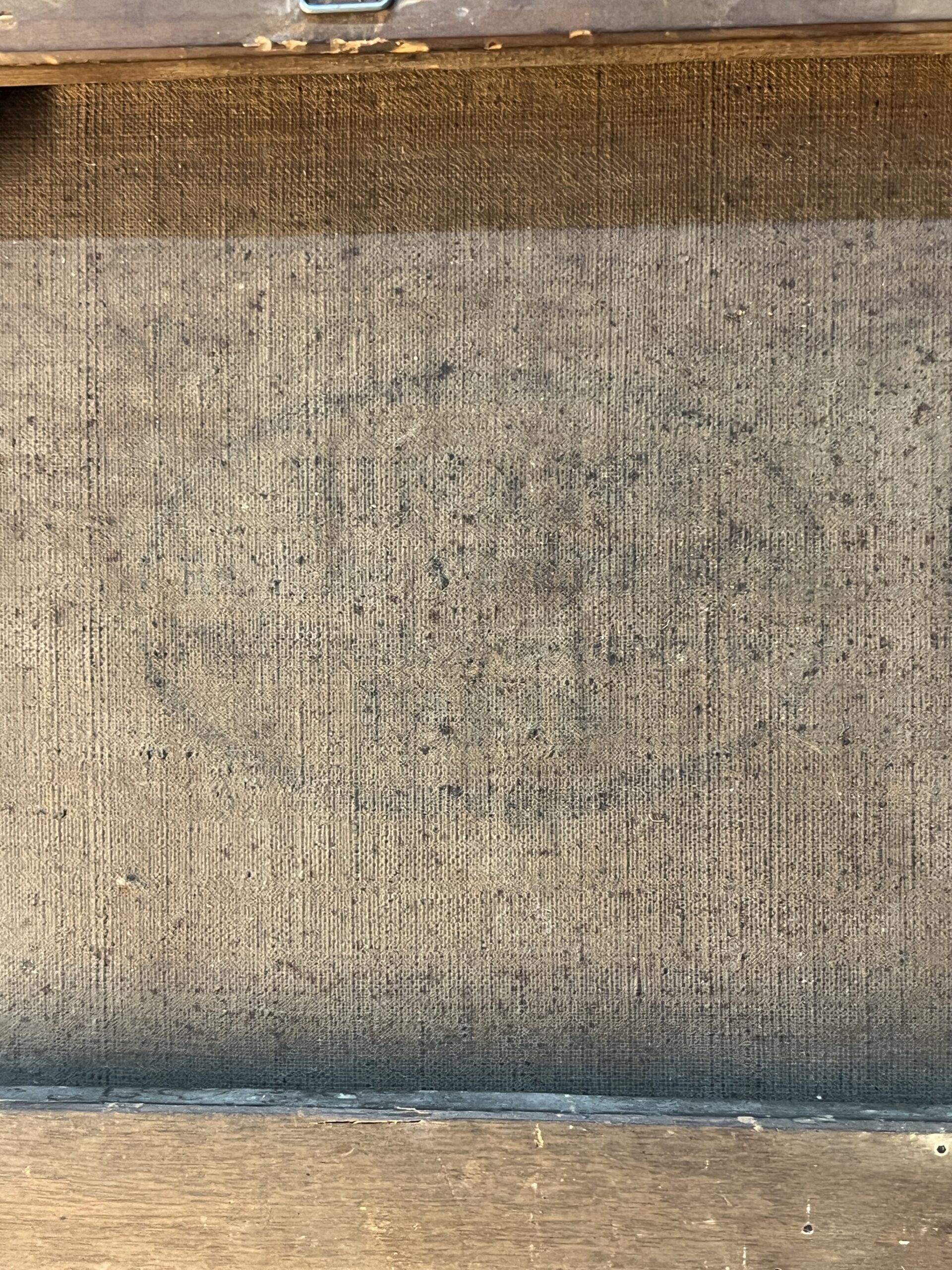 Tableau huile sur toile début XIXe, scène d'intérieur, deux femmes assises, cadre sculpté