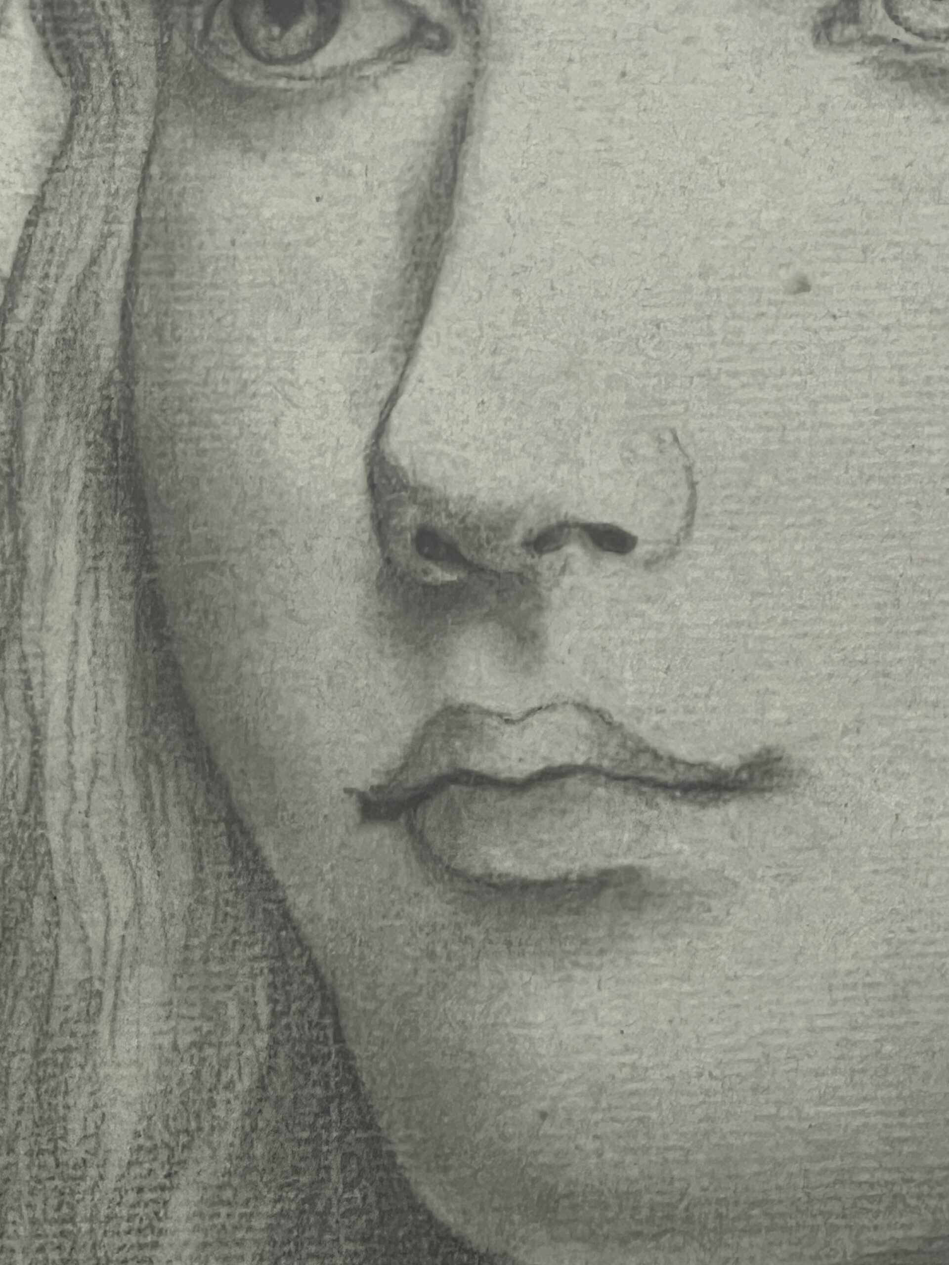 Dessin original représentant le portrait d'une jeune femme, bien fait, presque art nouveau