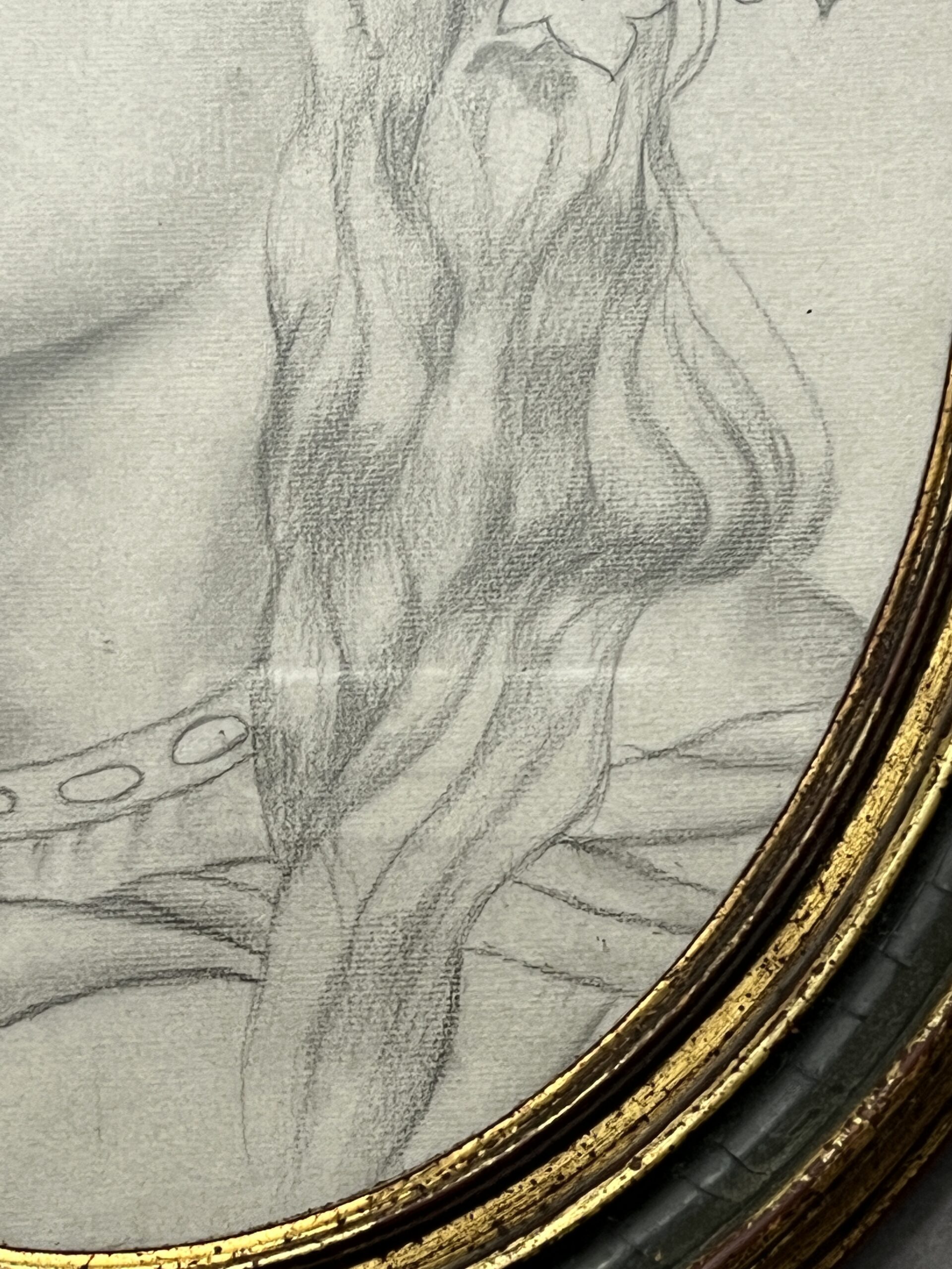 Dessin original représentant le portrait d'une jeune femme, bien fait, presque art nouveau