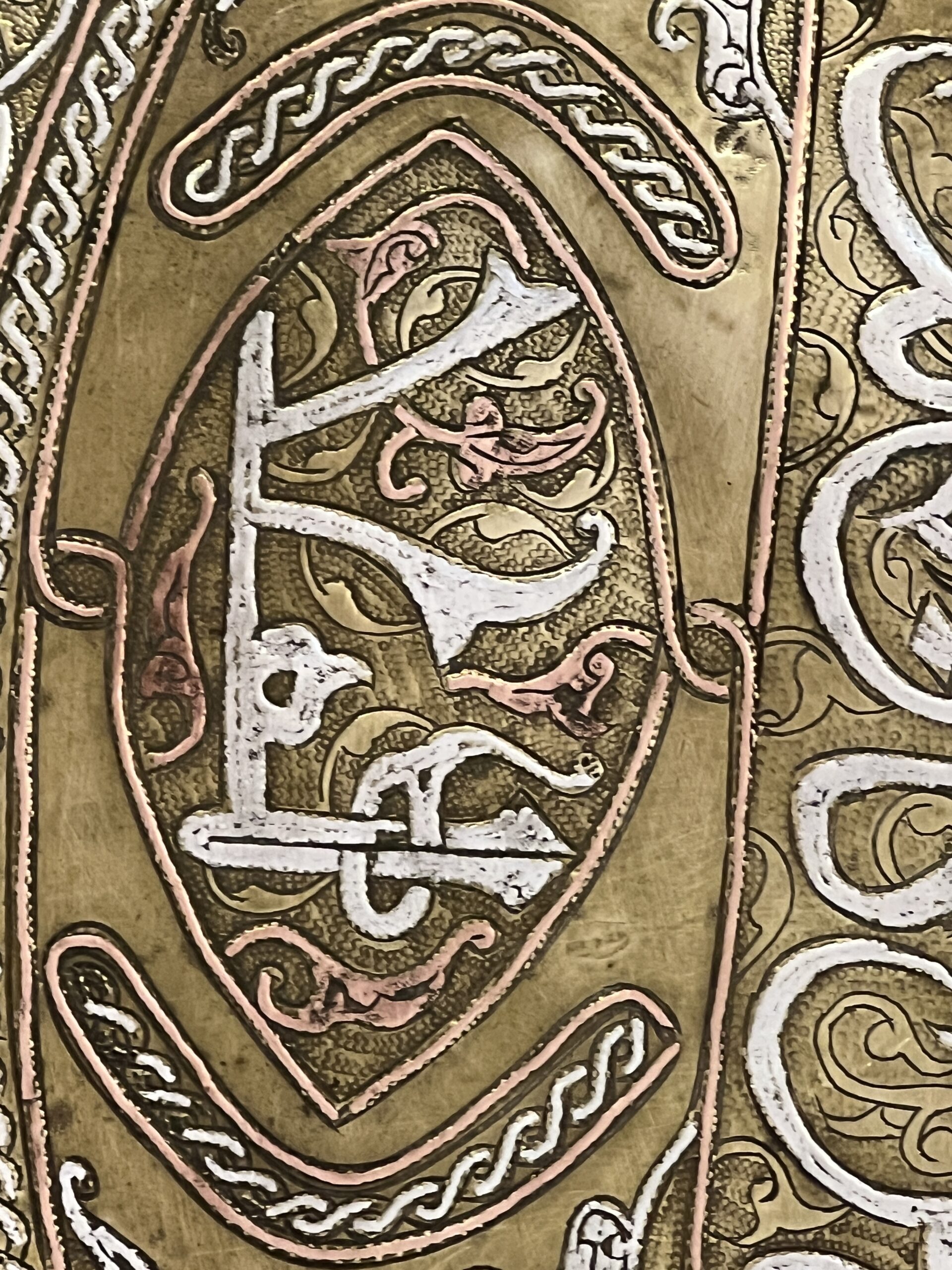 Plateau de cérémonie orientale de grande qualité en cuivre et argent, XIXe siècle, Iran Syrie