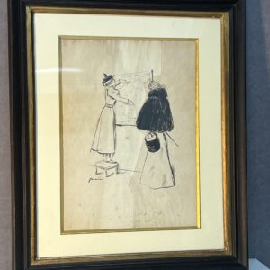 Dessin thechnique mixte à l'encre de chine, par Jean-louis Forain (1852-1931)