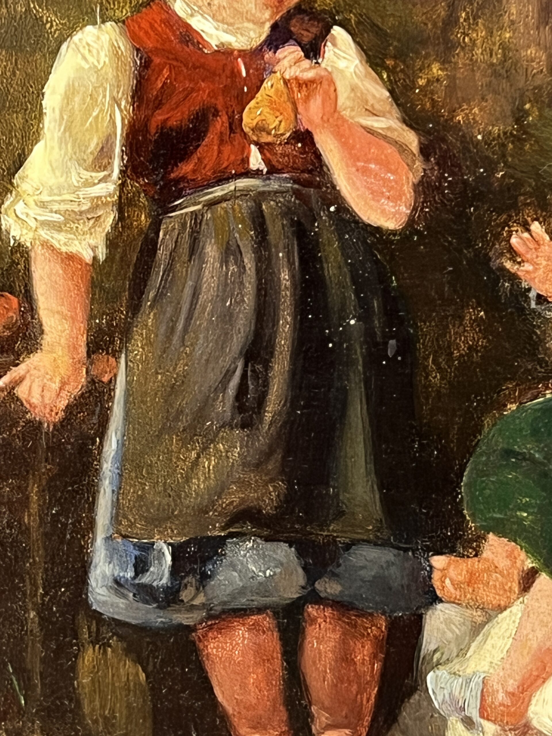 Œuvre de Pierre Camille Gontier, tableau huile sur panneau, jeunes enfants, XIXe siècle