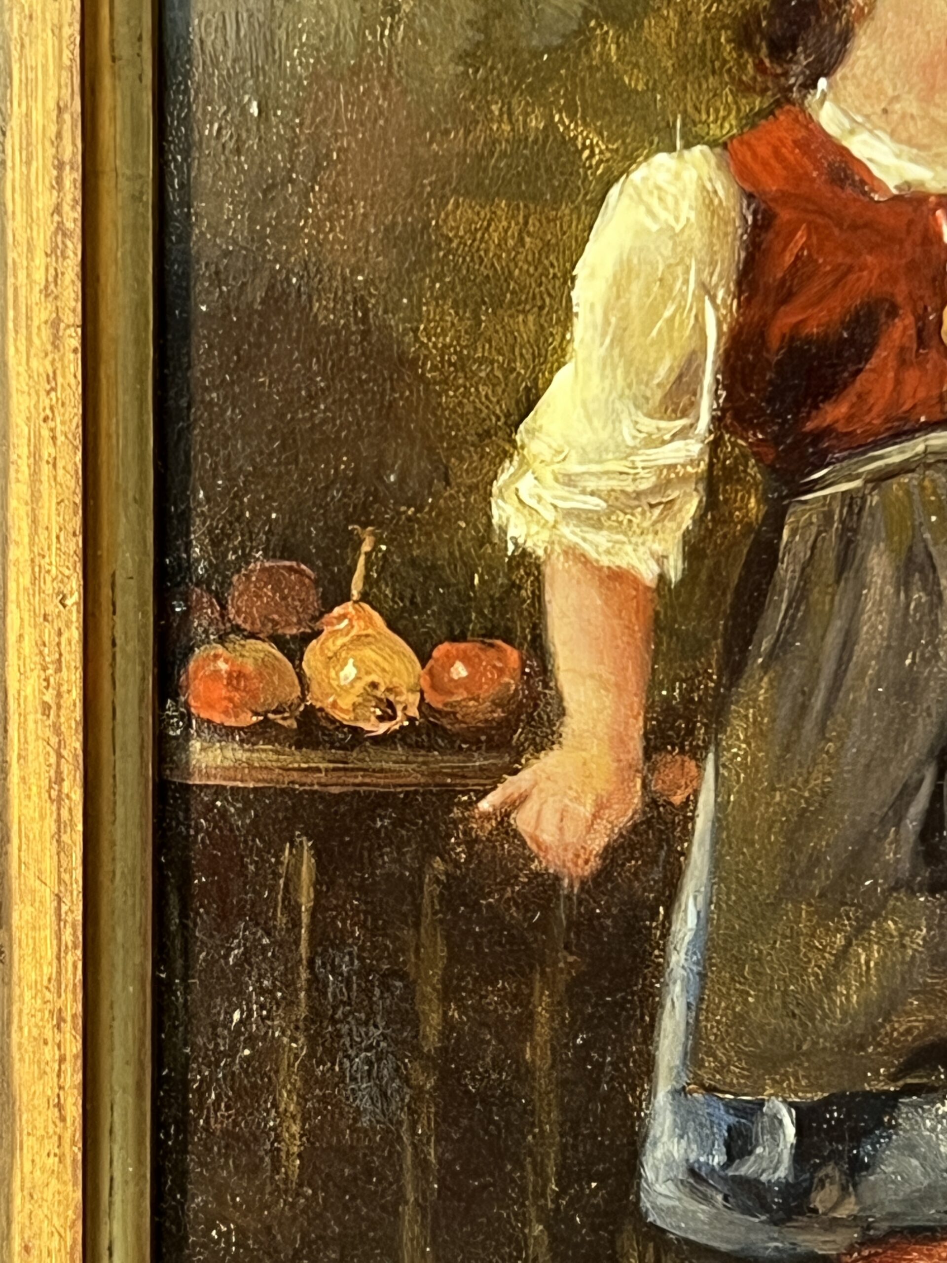 Œuvre de Pierre Camille Gontier, tableau huile sur panneau, jeunes enfants, XIXe siècle