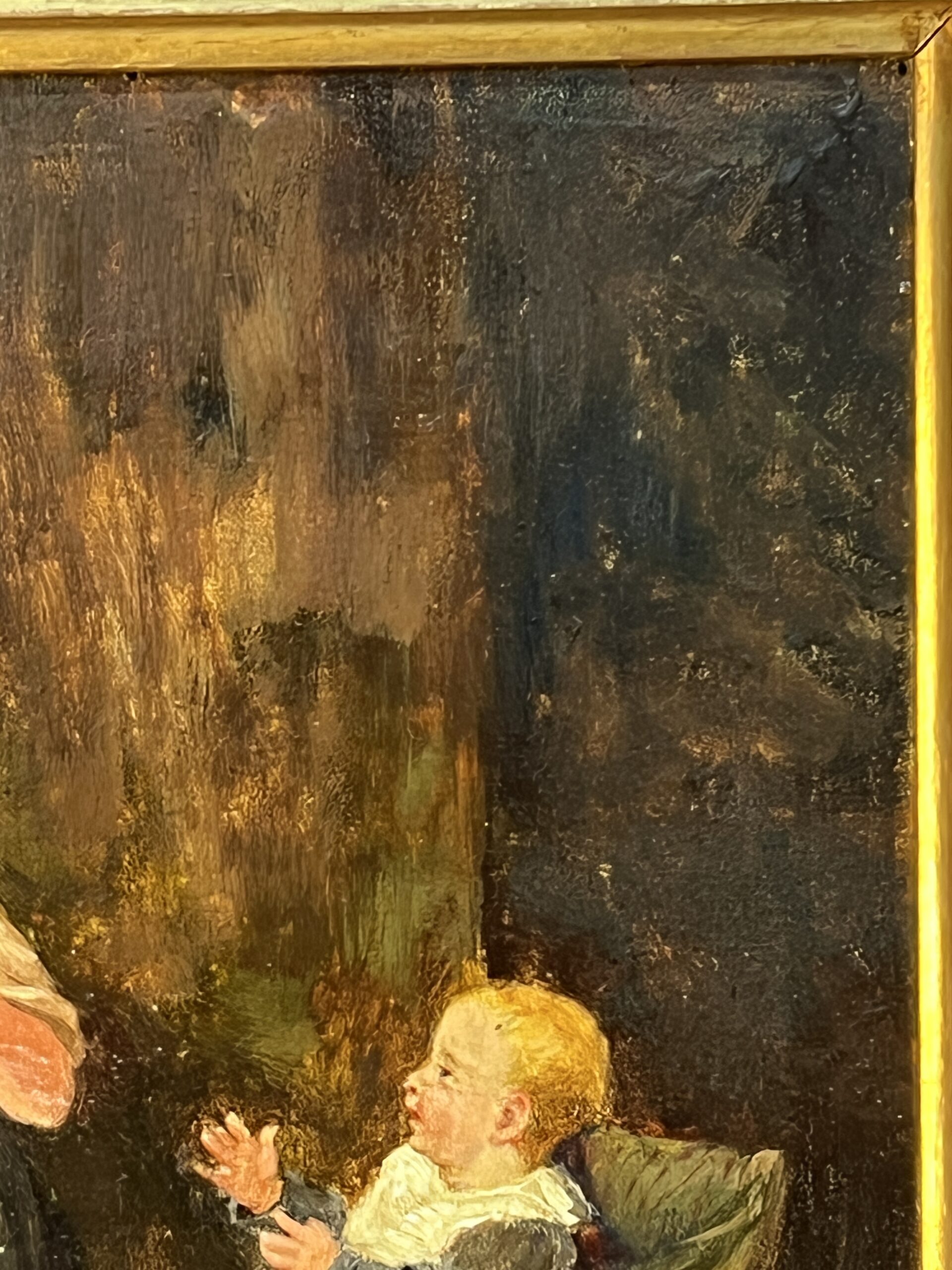 Œuvre de Pierre Camille Gontier, tableau huile sur panneau, jeunes enfants, XIXe siècle