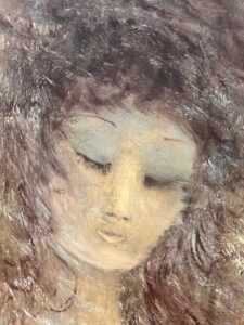 Yvonne Appennini (1928-1988), huile sur toile représentant un portrait de femme daté 1976