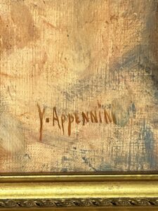 Yvonne Appennini (1928-1988), huile sur toile représentant un portrait de femme daté 1976