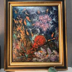 Huile sur toile signée FREMO, intitulée « le monde sous marin »