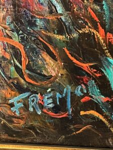 Huile sur toile signée FREMO, intitulée « le monde sous marin »