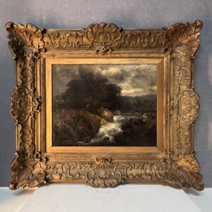 Alexandre Eugène Bellangé (1837-1895), très belle HSC représentant une petite cascade, daté 1856