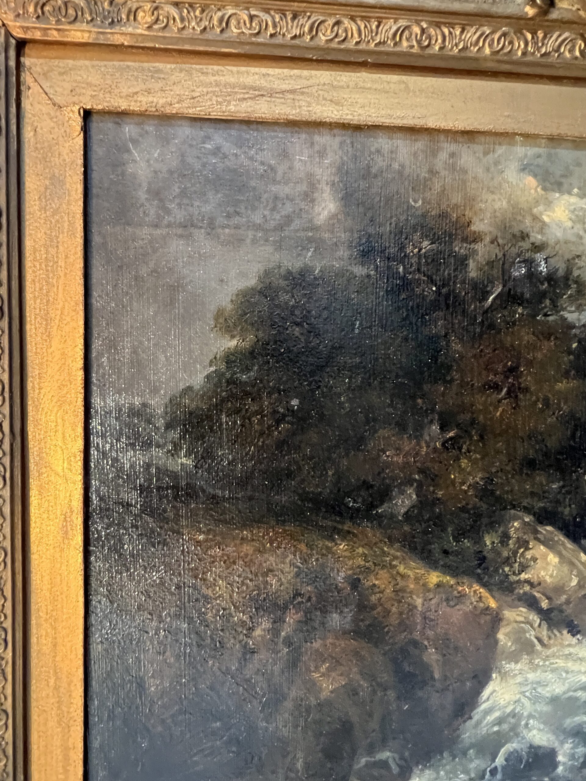 Alexandre Eugène Bellangé (1837-1895), très belle HSC représentant une petite cascade, daté 1856