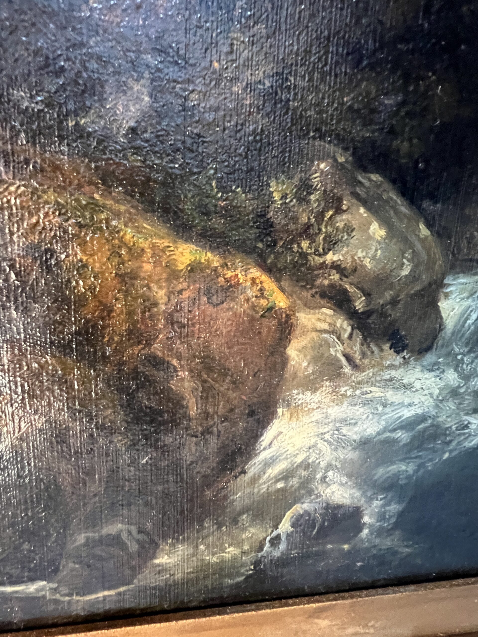 Alexandre Eugène Bellangé (1837-1895), très belle HSC représentant une petite cascade, daté 1856