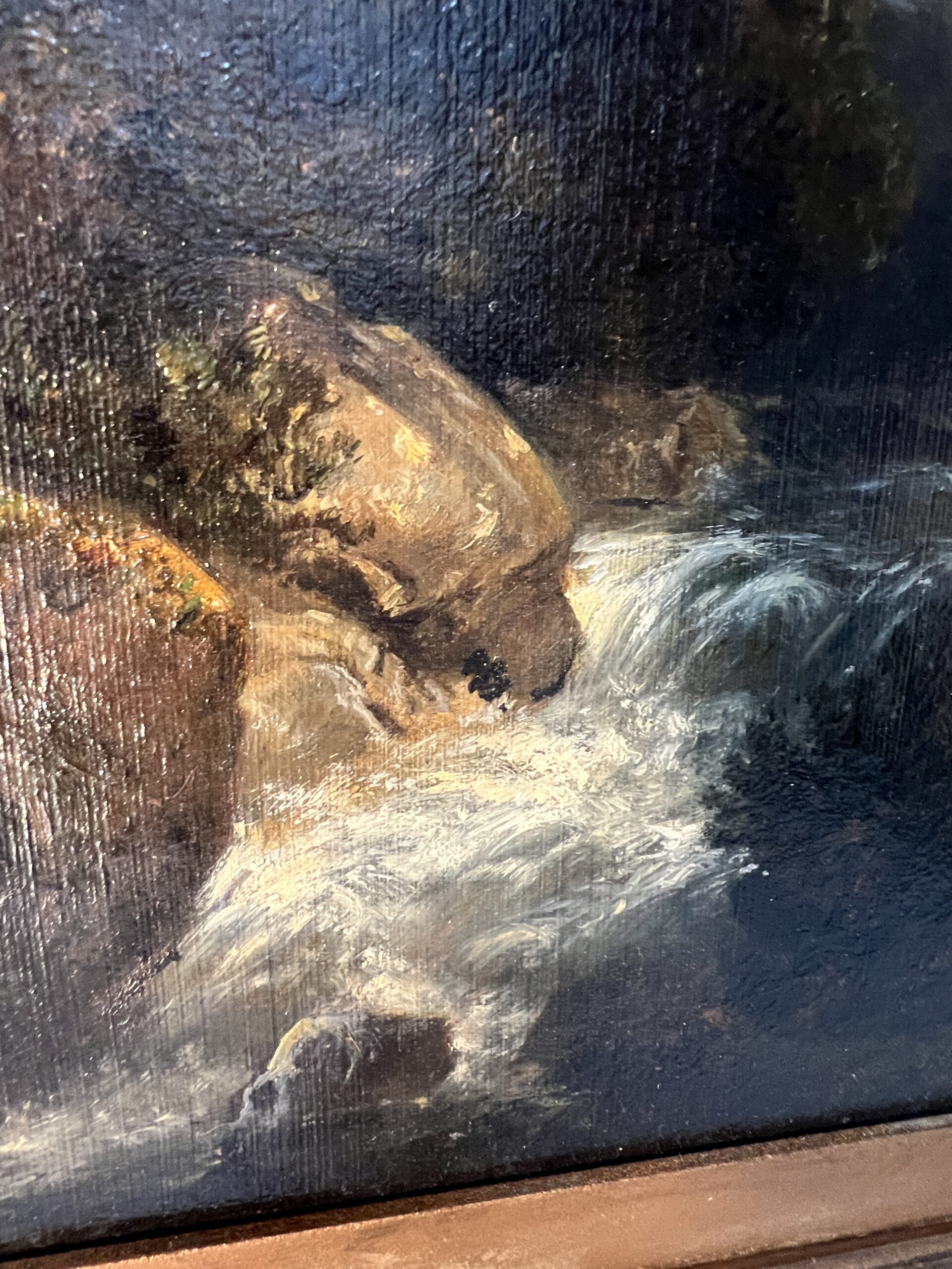 Alexandre Eugène Bellangé (1837-1895), très belle HSC représentant une petite cascade, daté 1856