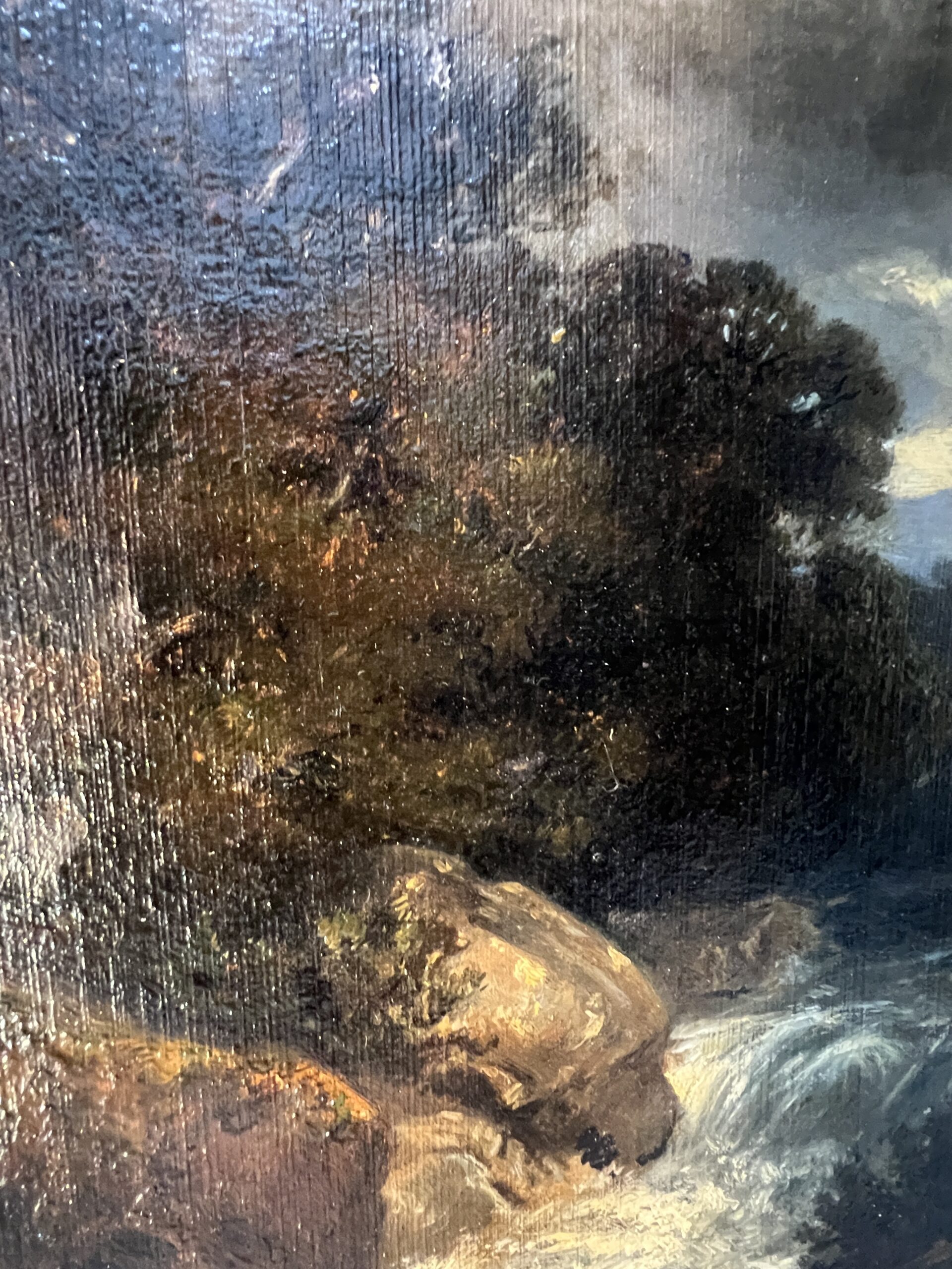 Alexandre Eugène Bellangé (1837-1895), très belle HSC représentant une petite cascade, daté 1856