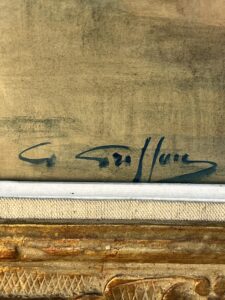 Gabriel Griffon (1866-1938) Bacchanales, aquarelle sur papier, cadre bois sculpté, jeunes femmes