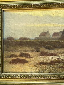 A. Laemmermann, peinture huile sur carton représentant un paysage rocheux