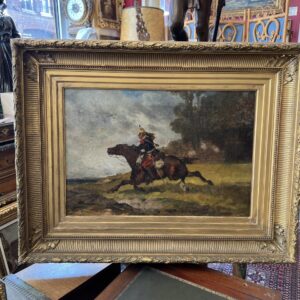 très belle peinture à l’huile sur toile est attribuée à Auguste André Lançon (1837-1887)