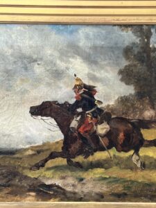 très belle peinture à l’huile sur toile est attribuée à Auguste André Lançon (1837-1887)