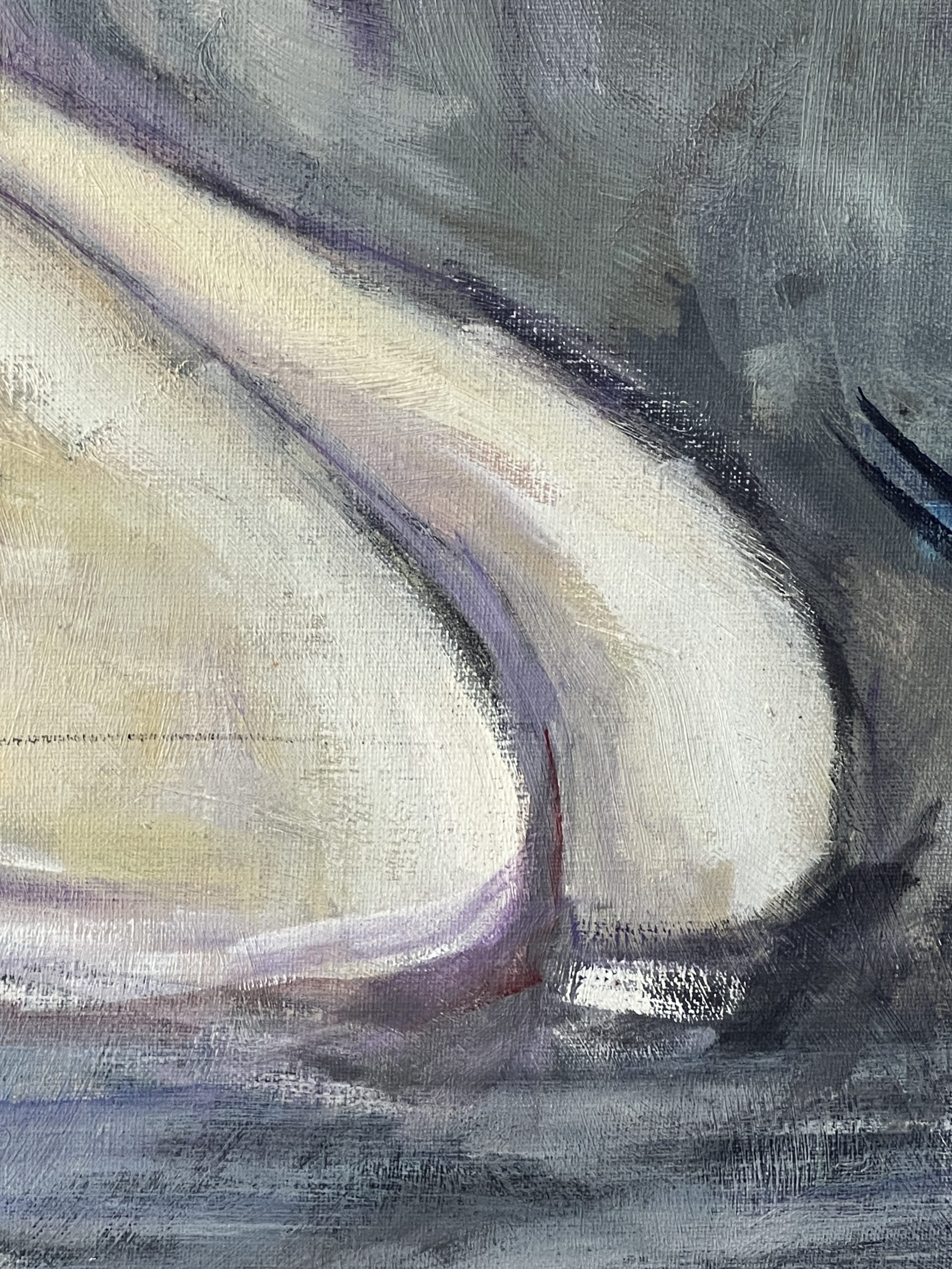Francis Grenet, femme nue assise, huile sur toile, 60 x 81 cm, artiste peintre Rouennais
