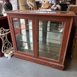 Vitrine de magasin, époque XIXe en chêne massif peint, 100 x 34 x 90 cm, vitrine d'exposition